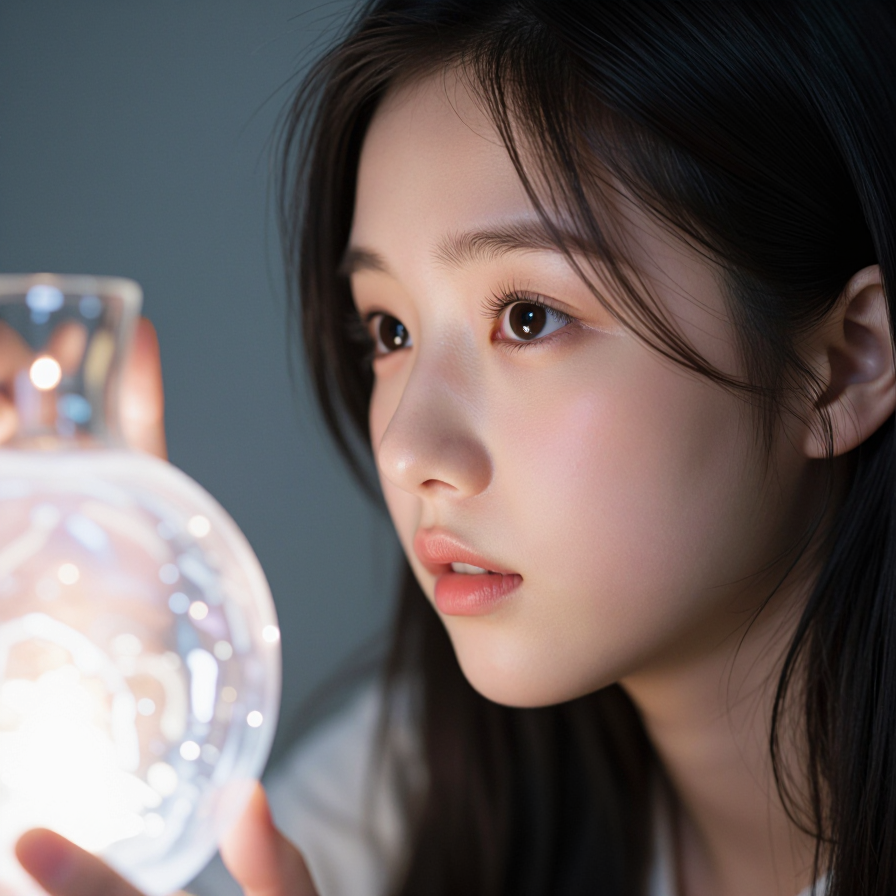 빛을 바라보는 눈빛
